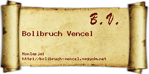 Bolibruch Vencel névjegykártya